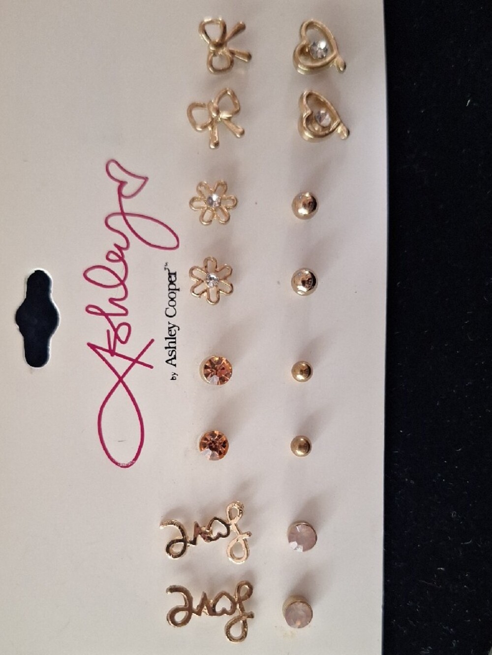 Ashley Cooper Gold-Tone 8 Pair Stud Earring Set